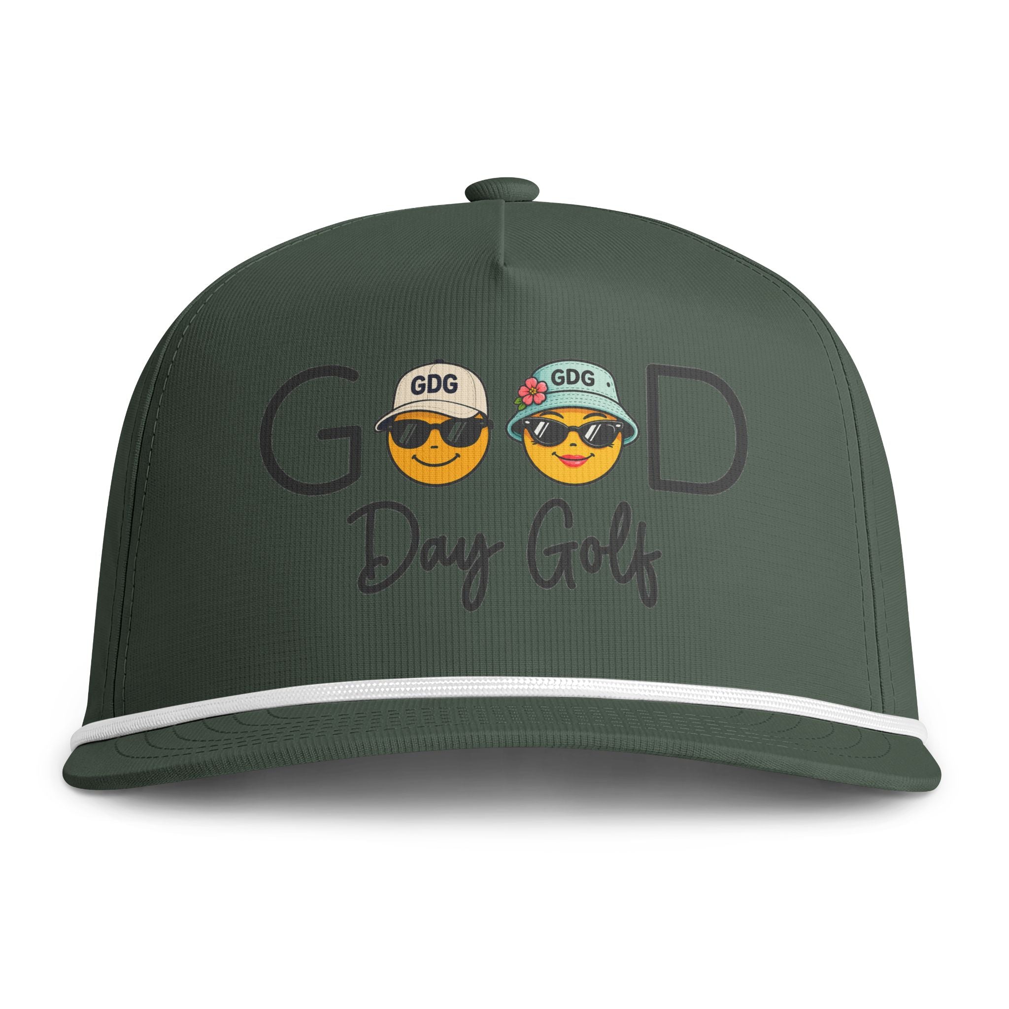 Golf Cap — "Good Day Golf" Sunwashed Rope Hat