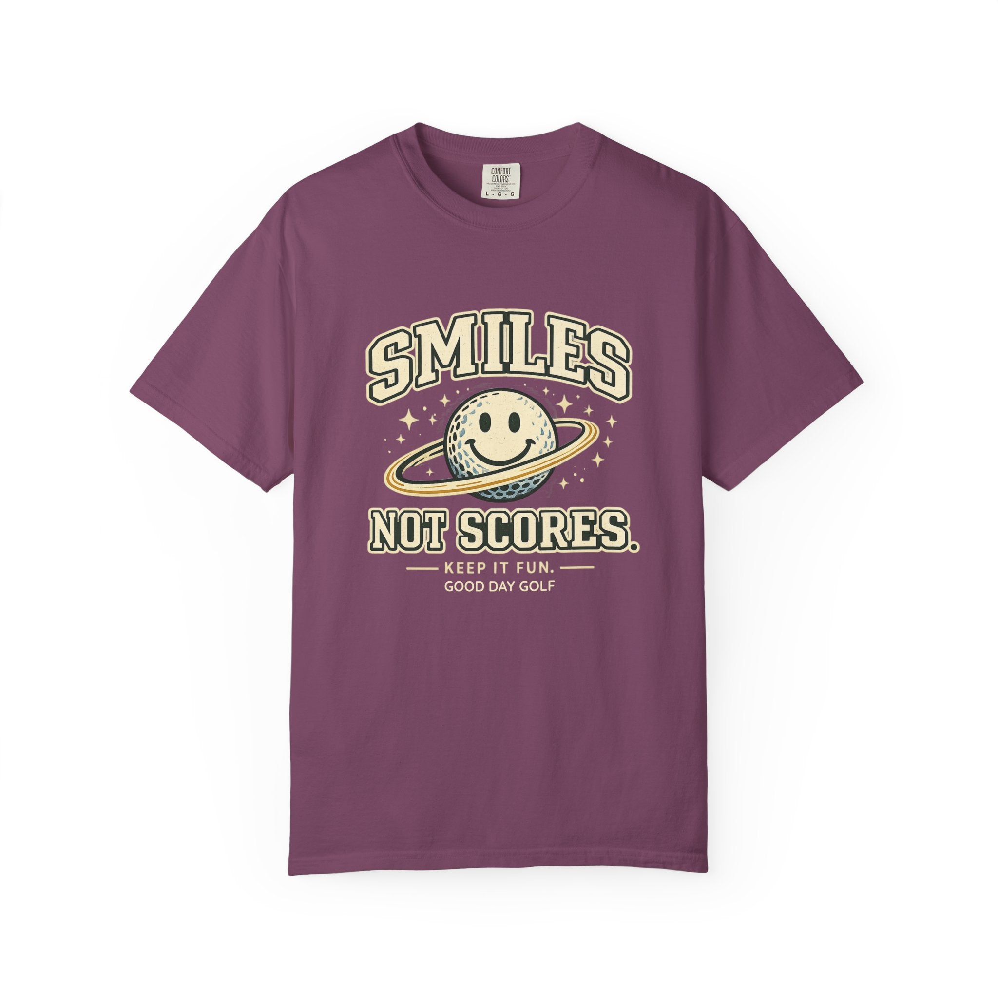 T-Shirt — "Smiles Not Scores" Retro Golf Graphic Tee