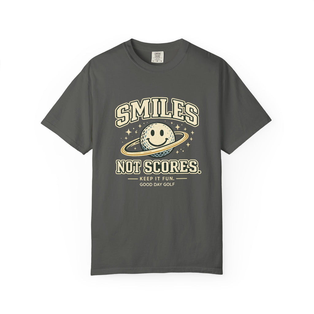 T-Shirt — "Smiles Not Scores" Retro Golf Graphic Tee