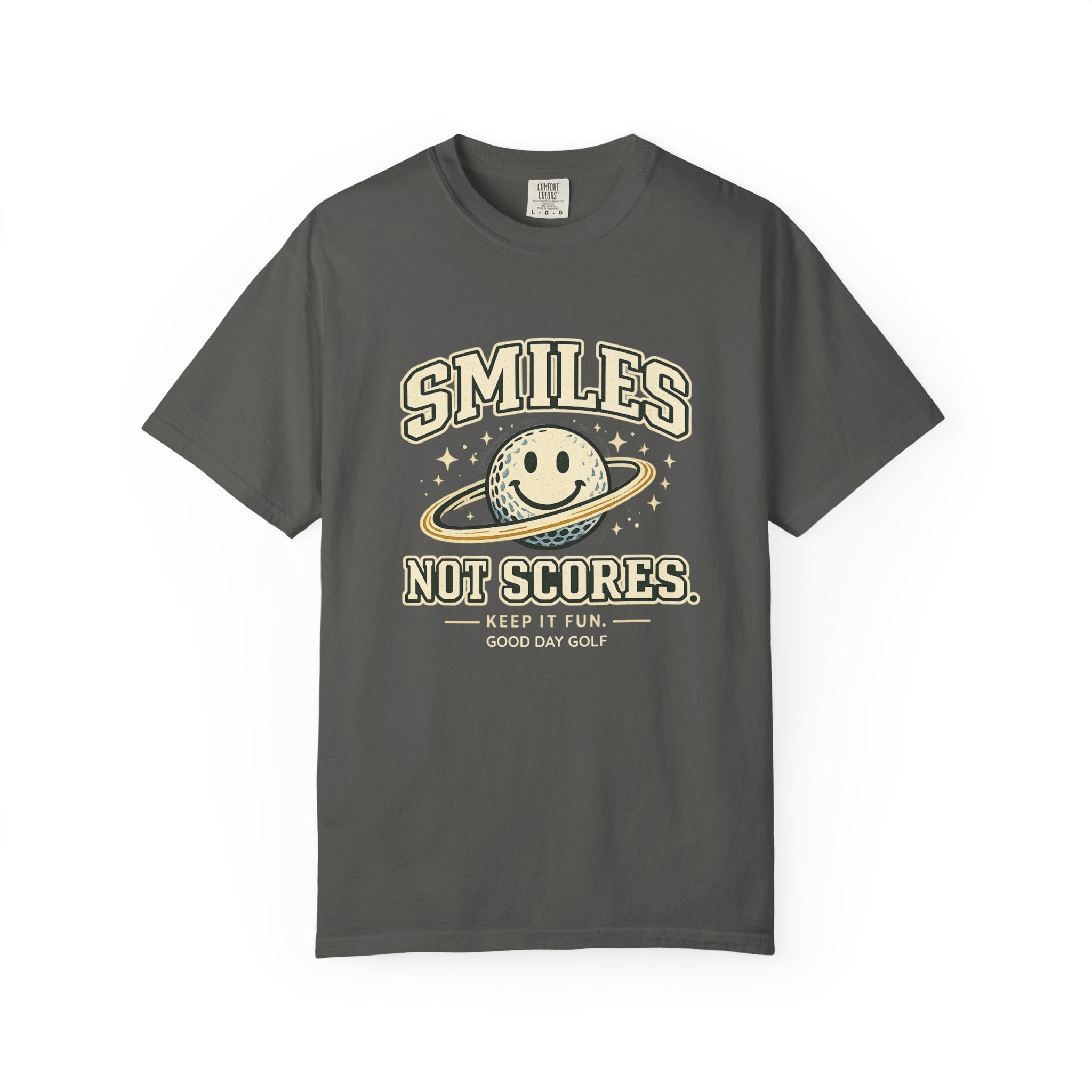 T-Shirt — "Smiles Not Scores" Retro Golf Graphic Tee