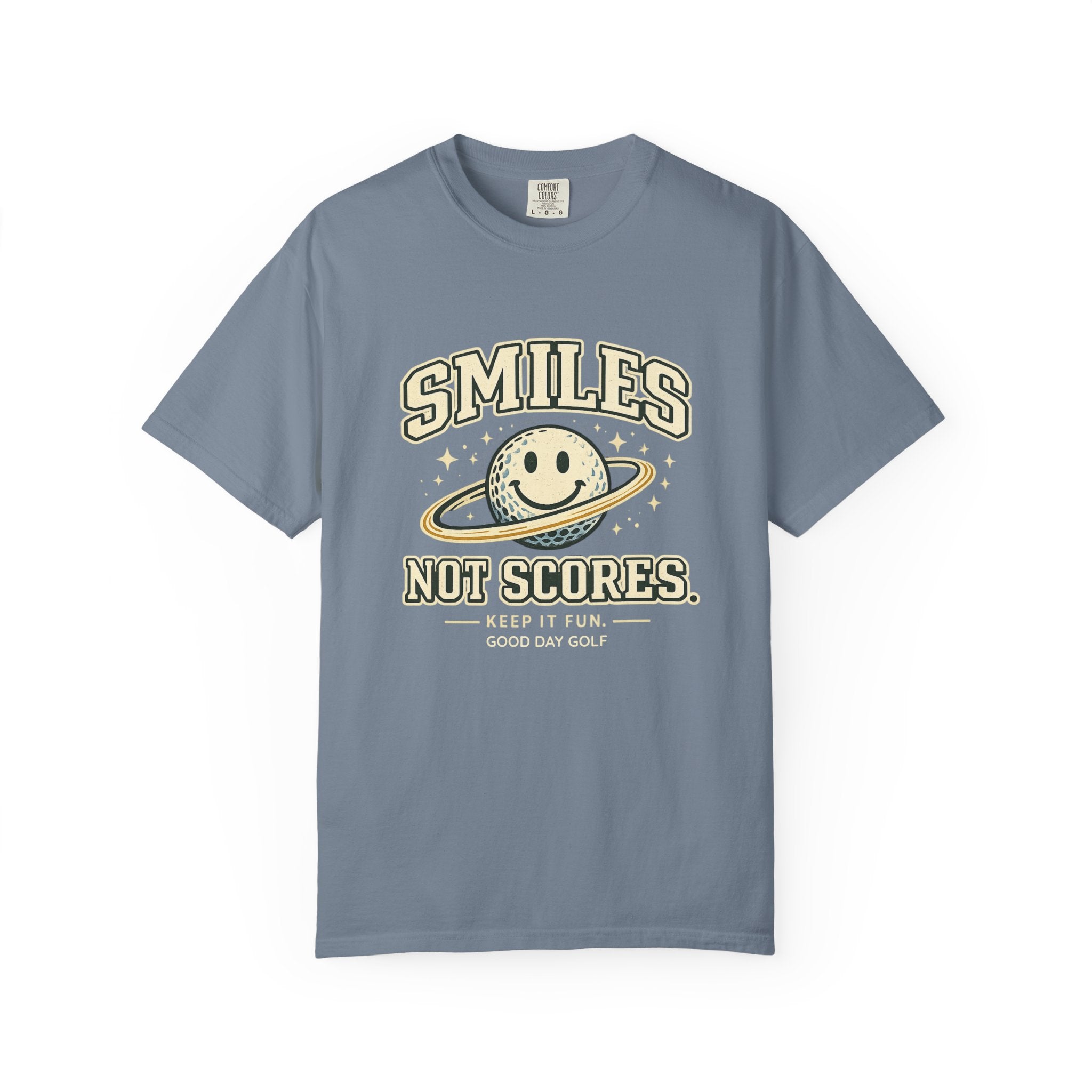 T-Shirt — "Smiles Not Scores" Retro Golf Graphic Tee