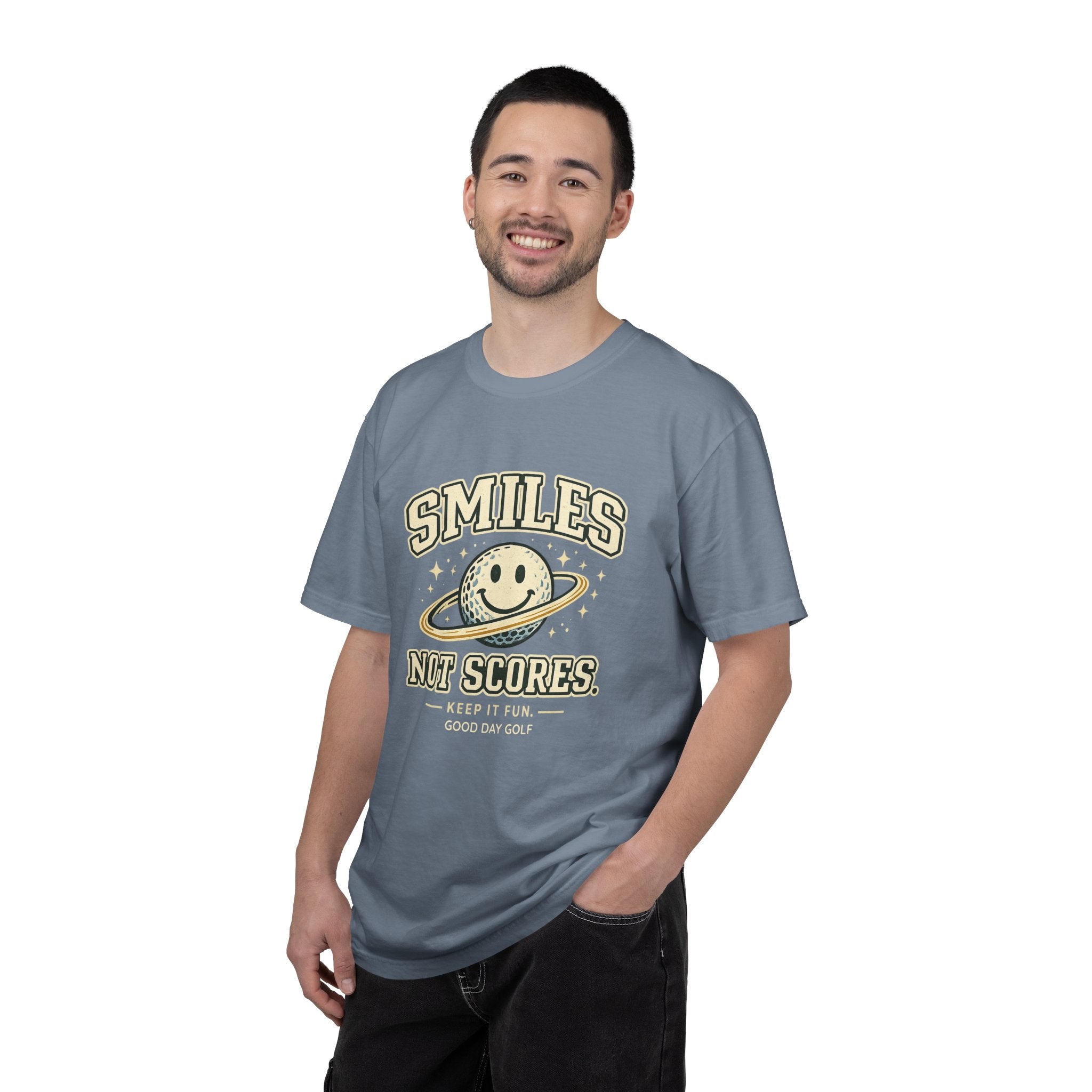 T-Shirt — "Smiles Not Scores" Retro Golf Graphic Tee
