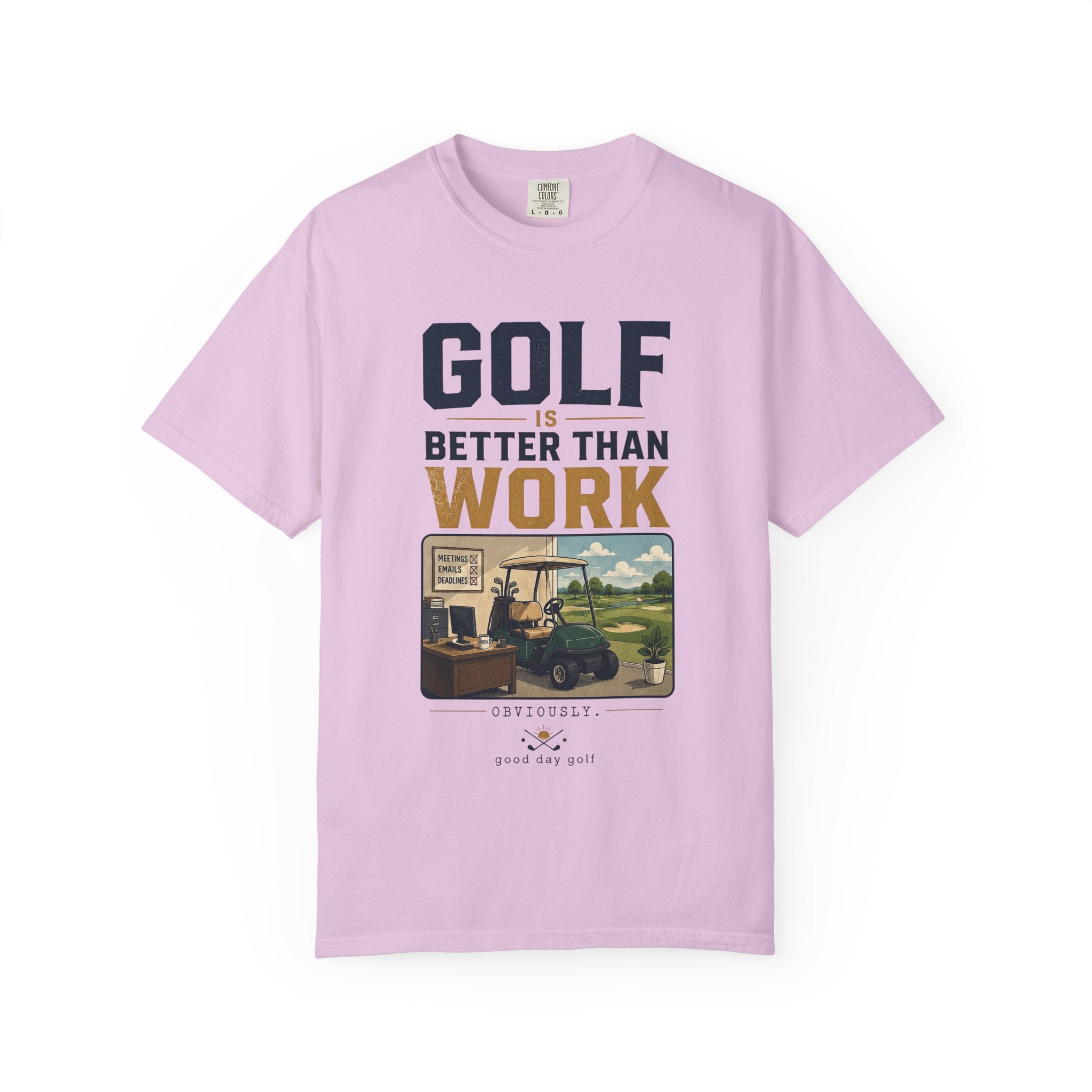 Golf Is Better Than Work T-Shirt — Vintage Golf Cart Graphic Tee