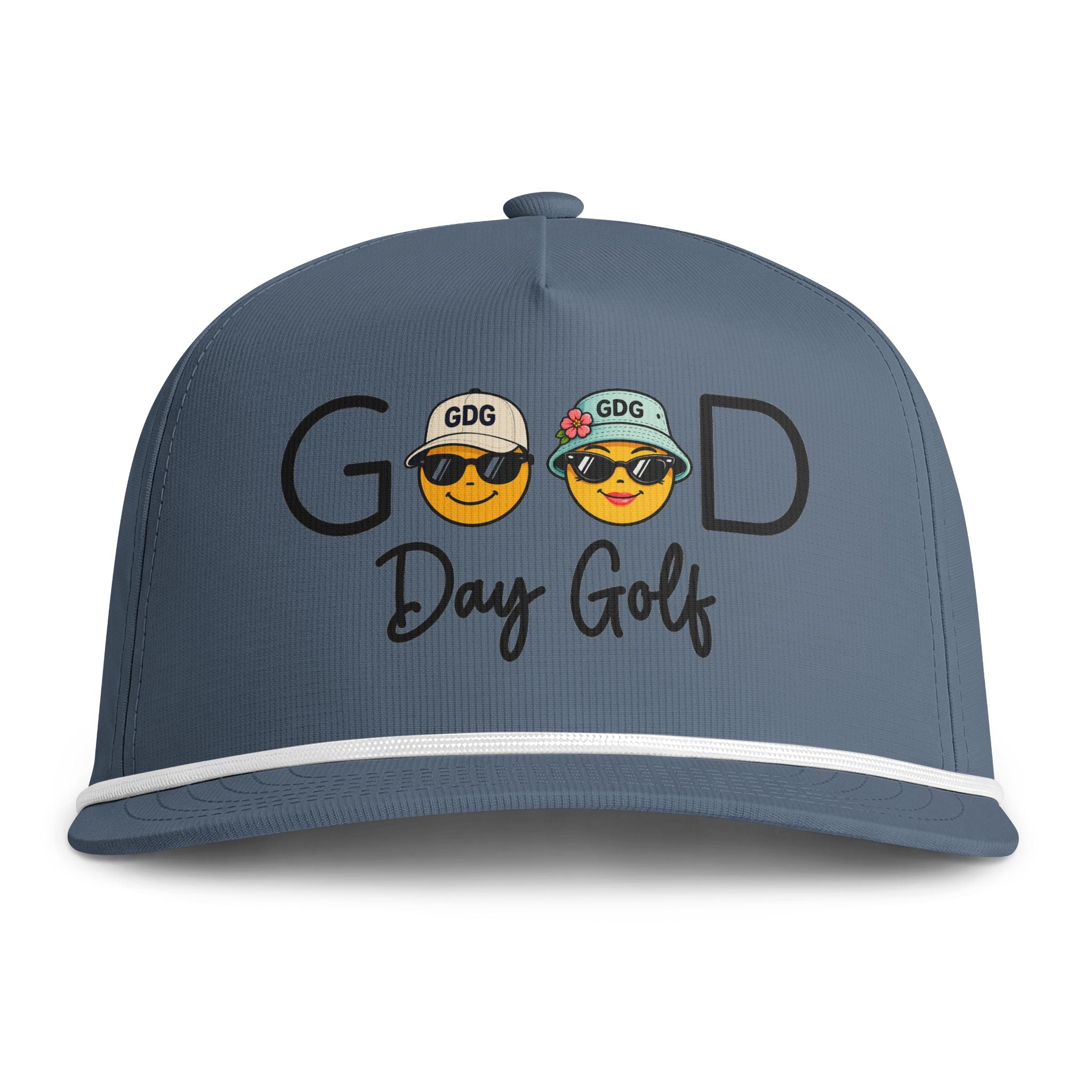 Golf Cap — "Good Day Golf" Sunwashed Rope Hat