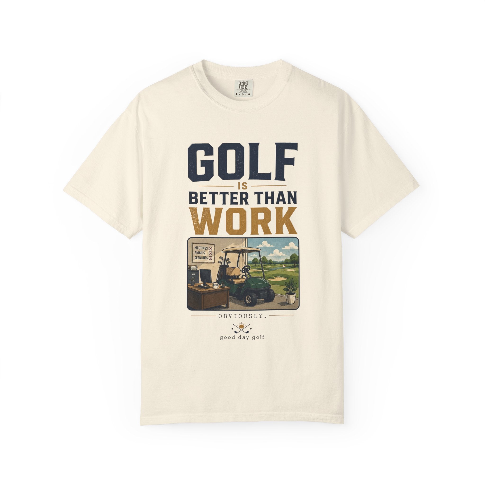Golf Is Better Than Work T-Shirt — Vintage Golf Cart Graphic Tee