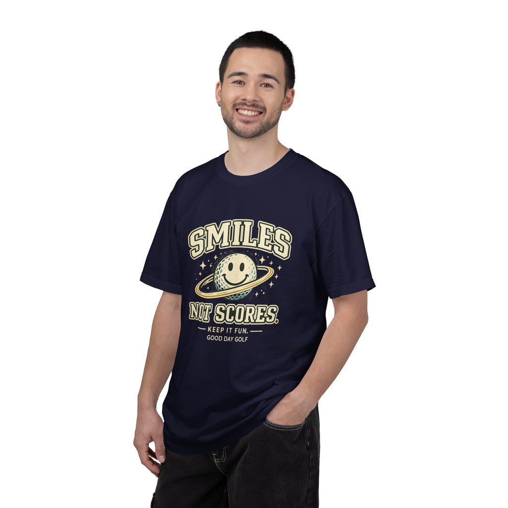T-Shirt — "Smiles Not Scores" Retro Golf Graphic Tee