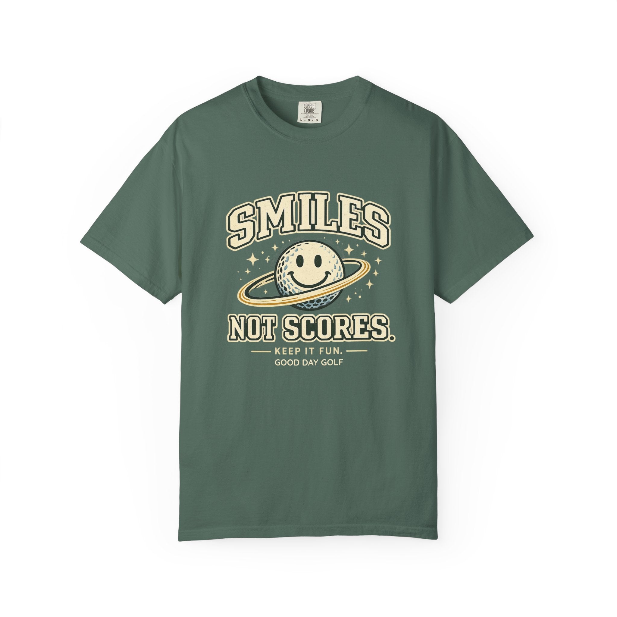 T-Shirt — "Smiles Not Scores" Retro Golf Graphic Tee