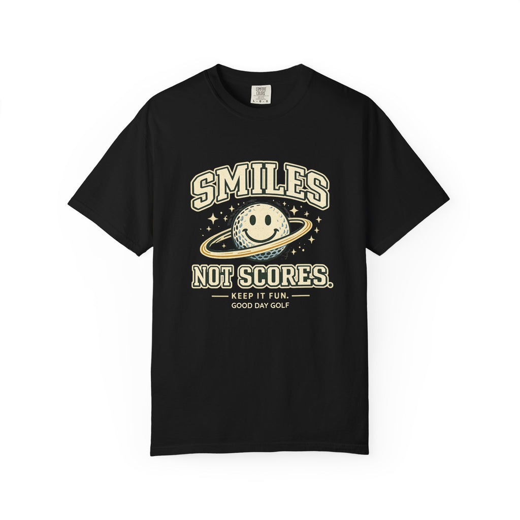 T-Shirt — "Smiles Not Scores" Retro Golf Graphic Tee