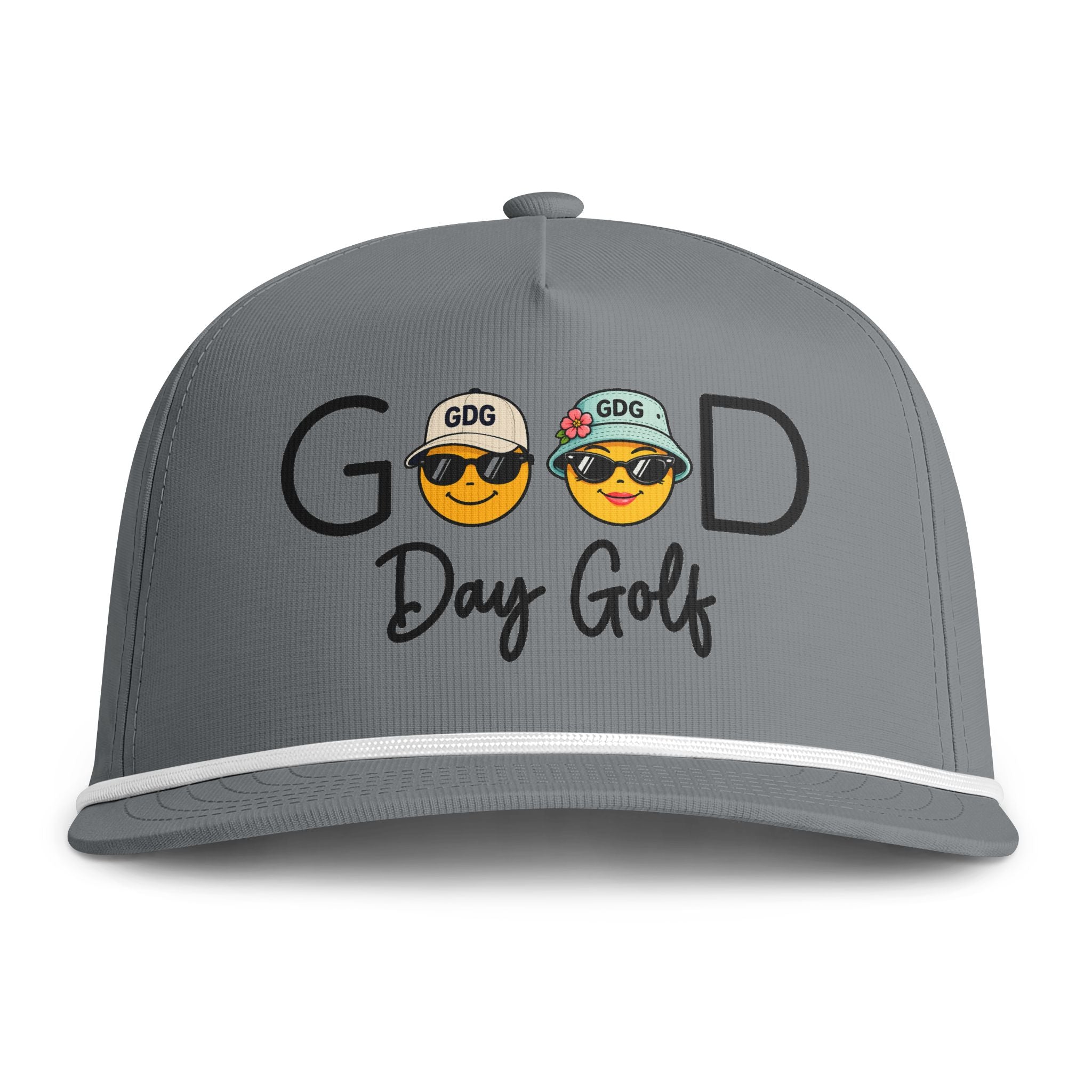 Golf Cap — "Good Day Golf" Sunwashed Rope Hat