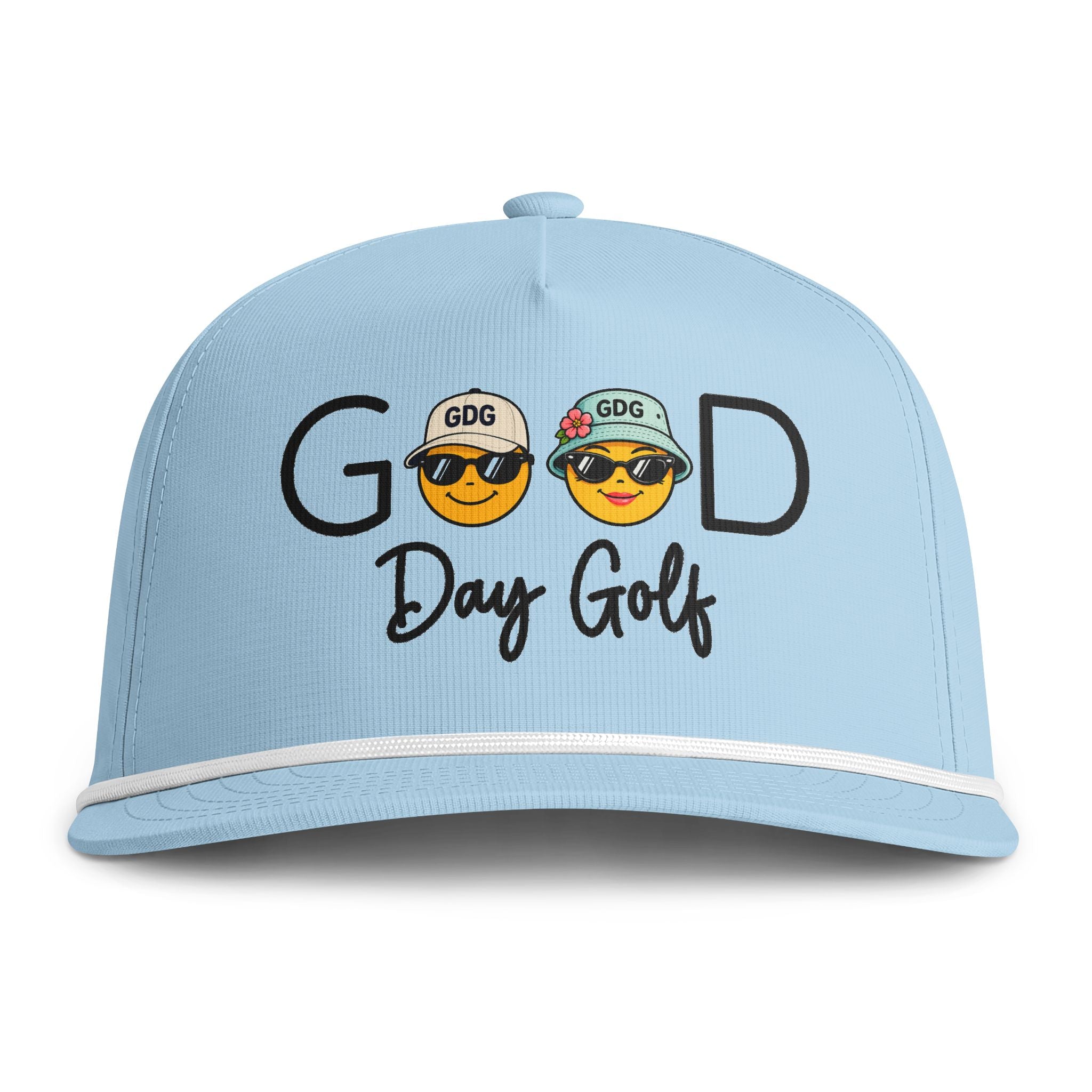 Golf Cap — "Good Day Golf" Sunwashed Rope Hat