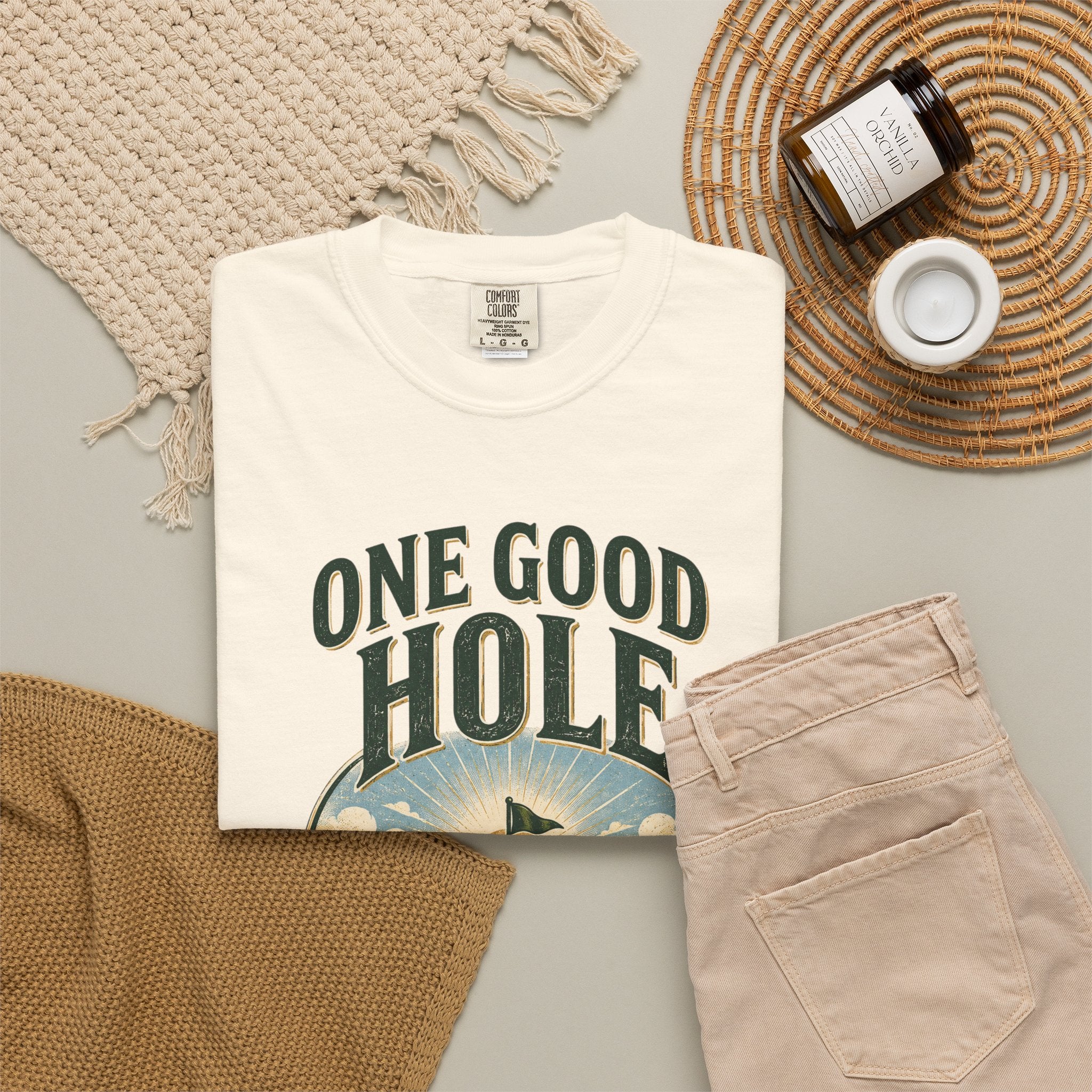 Golf T-Shirt — "One Good Hole Changes Everything" Vintage Golf Graphic Tee