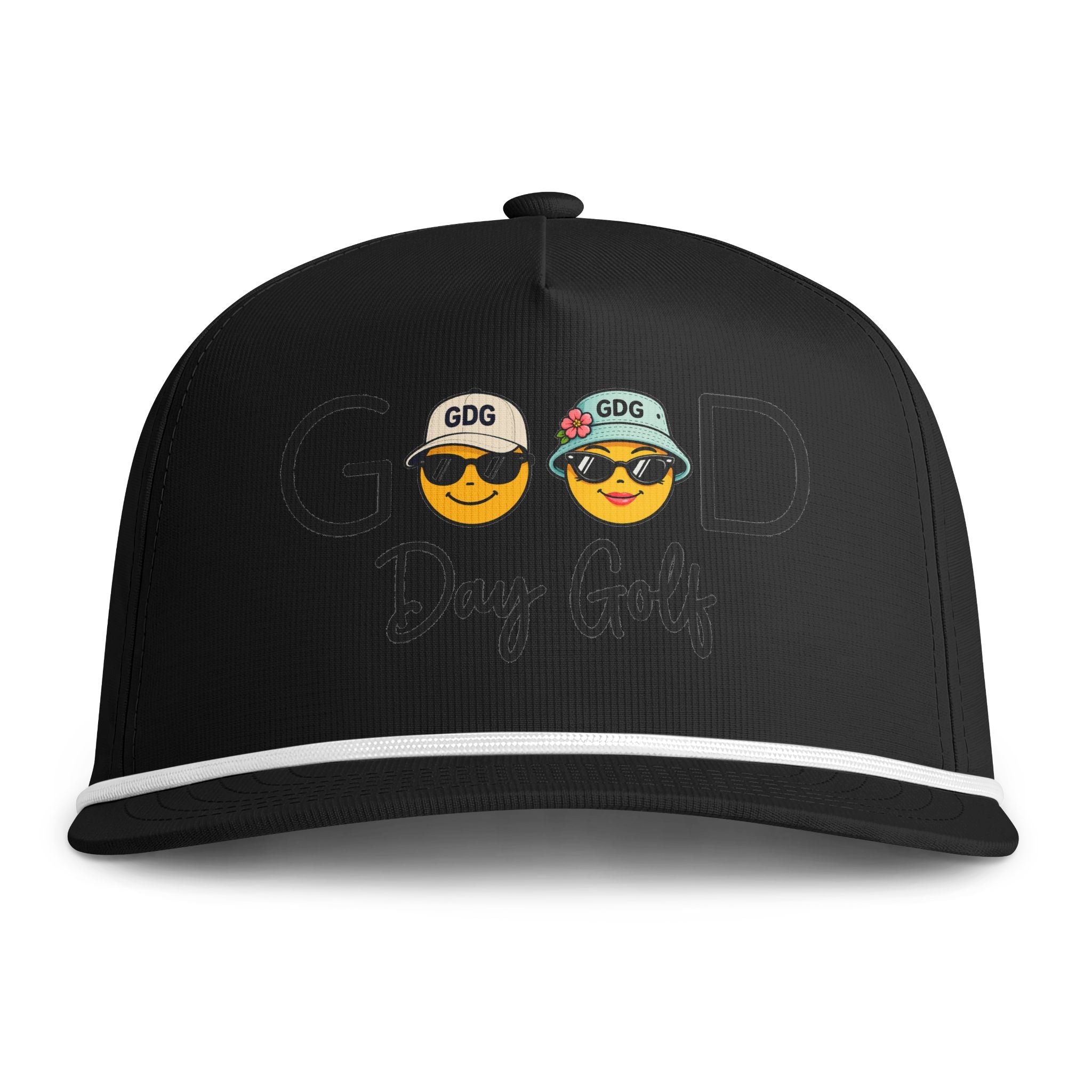 Golf Cap — "Good Day Golf" Sunwashed Rope Hat