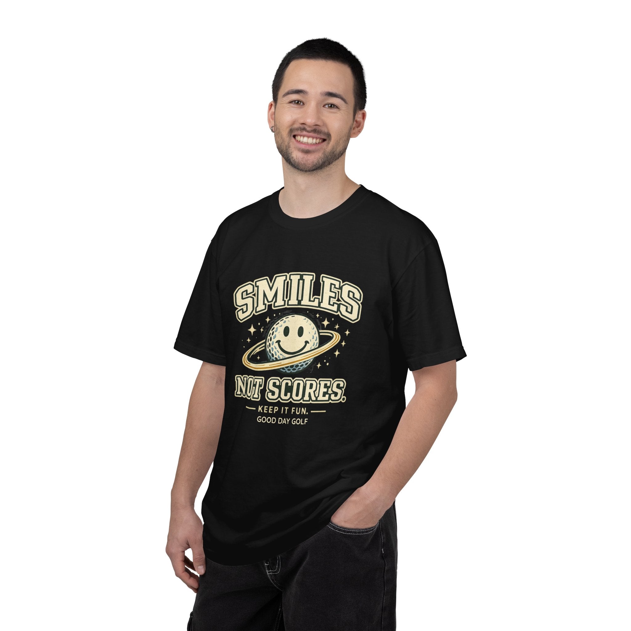 T-Shirt — "Smiles Not Scores" Retro Golf Graphic Tee