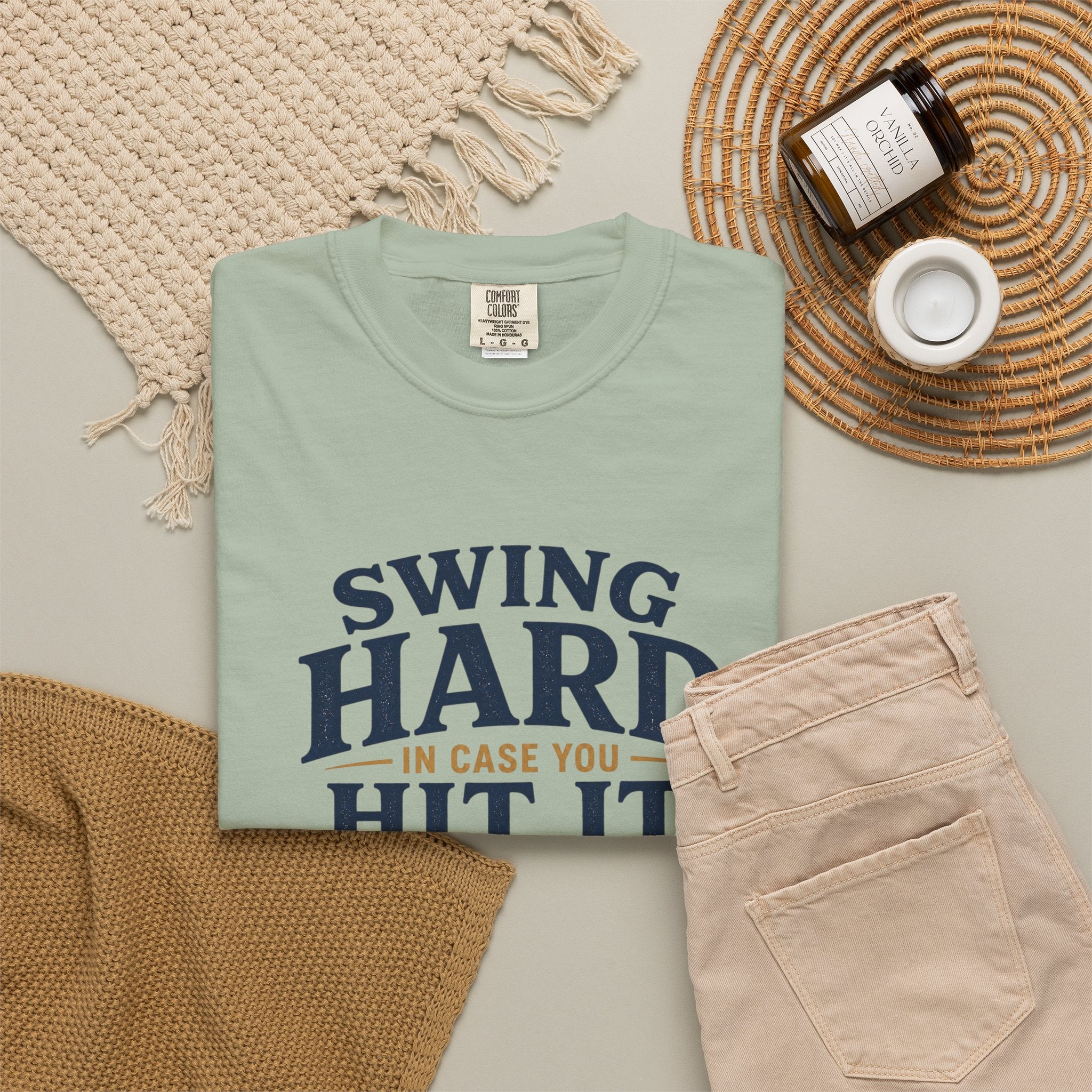 Swing Hard Golf T-Shirt — "Swing Hard In Case You Hit It" Vintage Golfer Tee