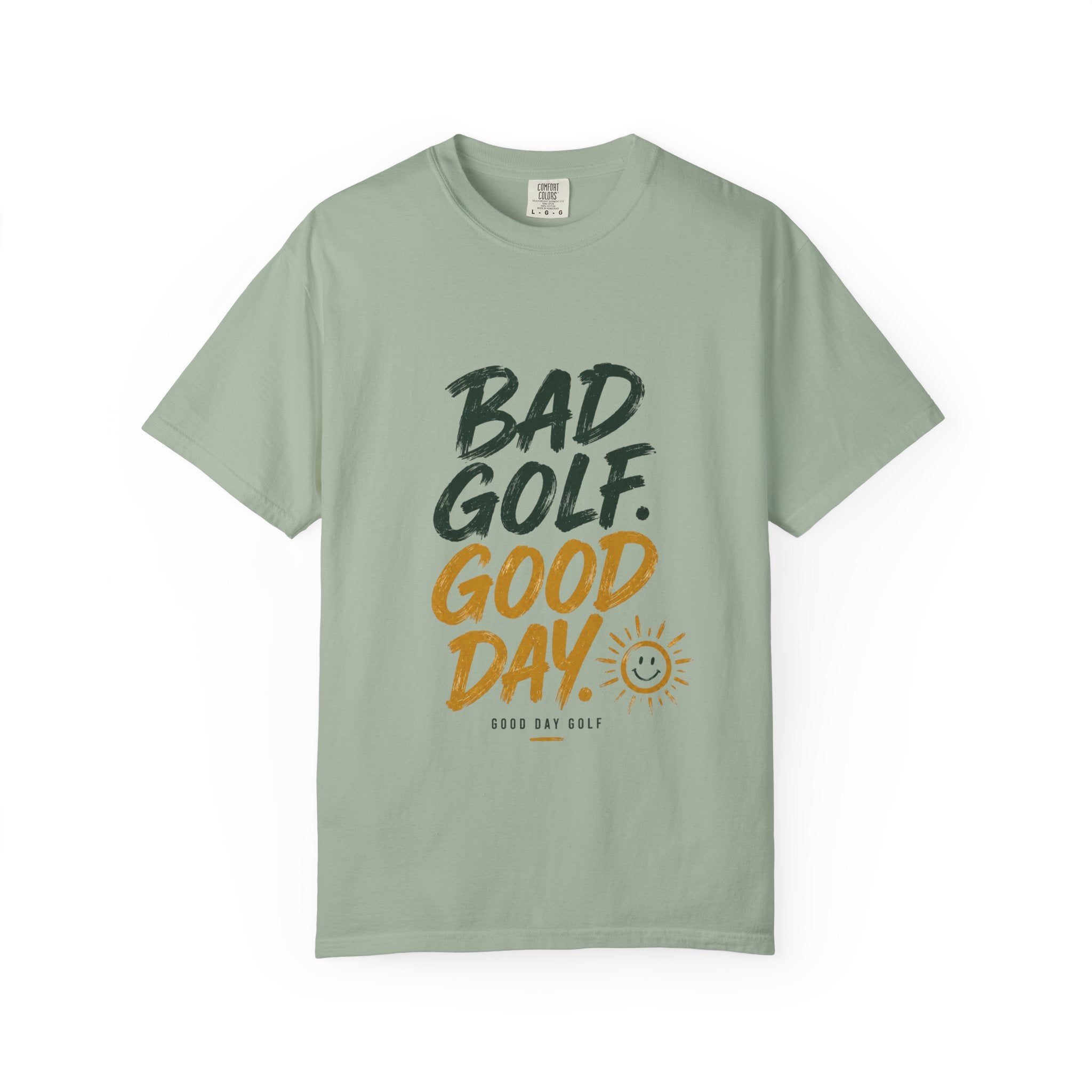 Bad Golf, Good Day T-Shirt — Funny Golf Tee with Sun Graphic