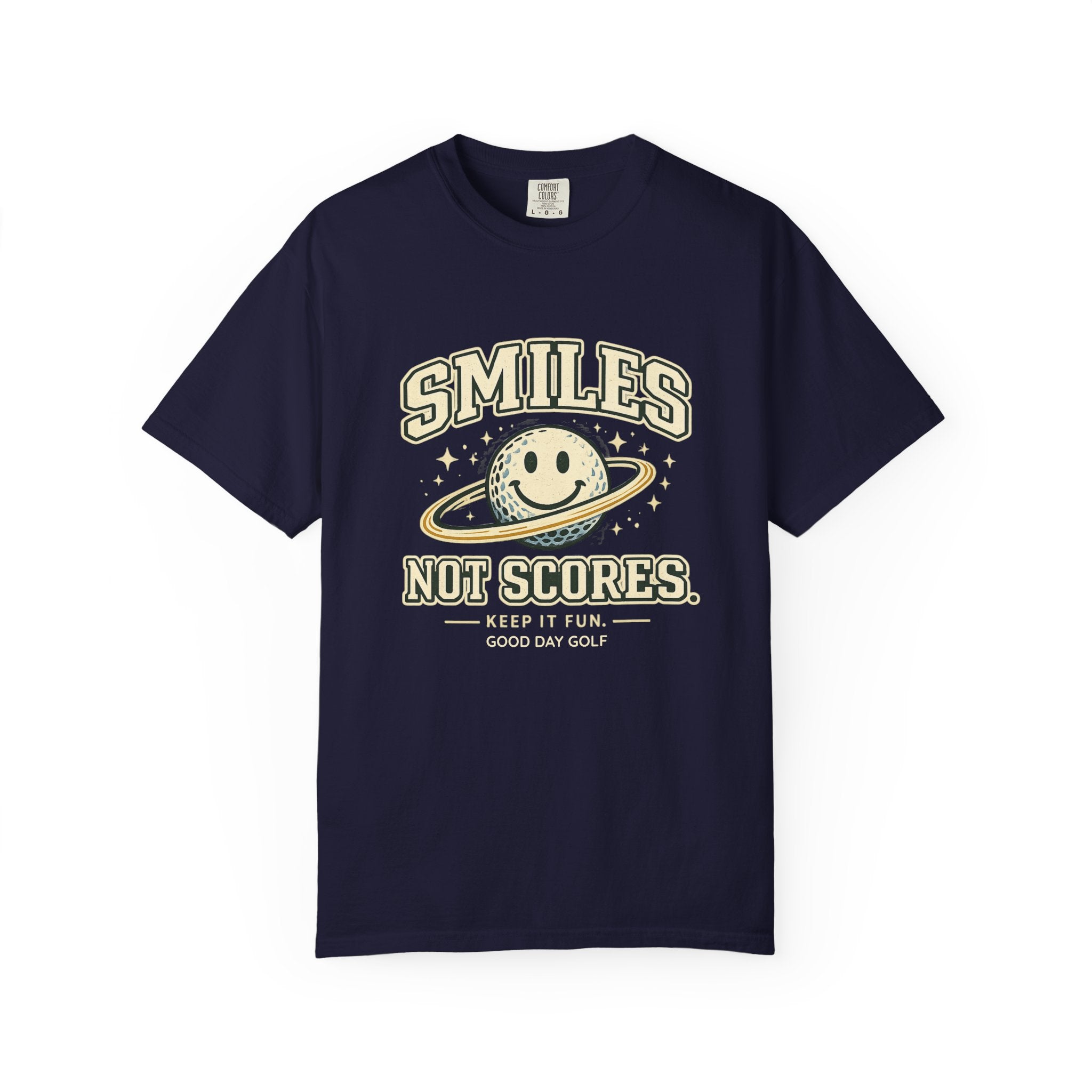 T-Shirt — "Smiles Not Scores" Retro Golf Graphic Tee