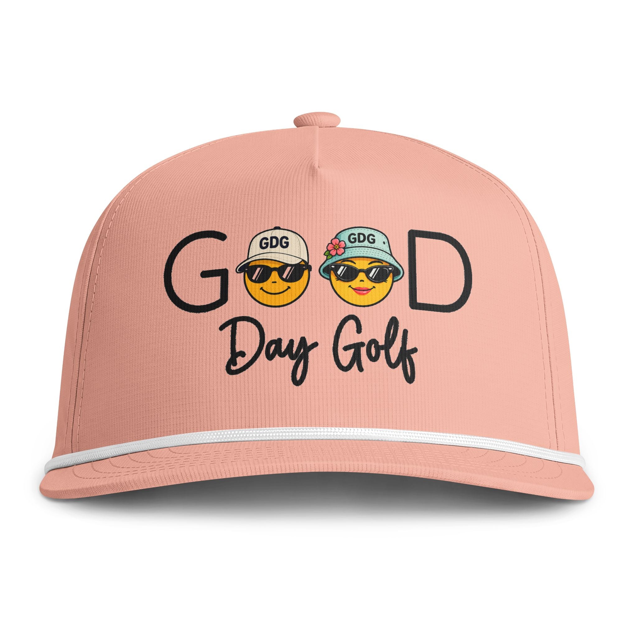 Golf Cap — "Good Day Golf" Sunwashed Rope Hat