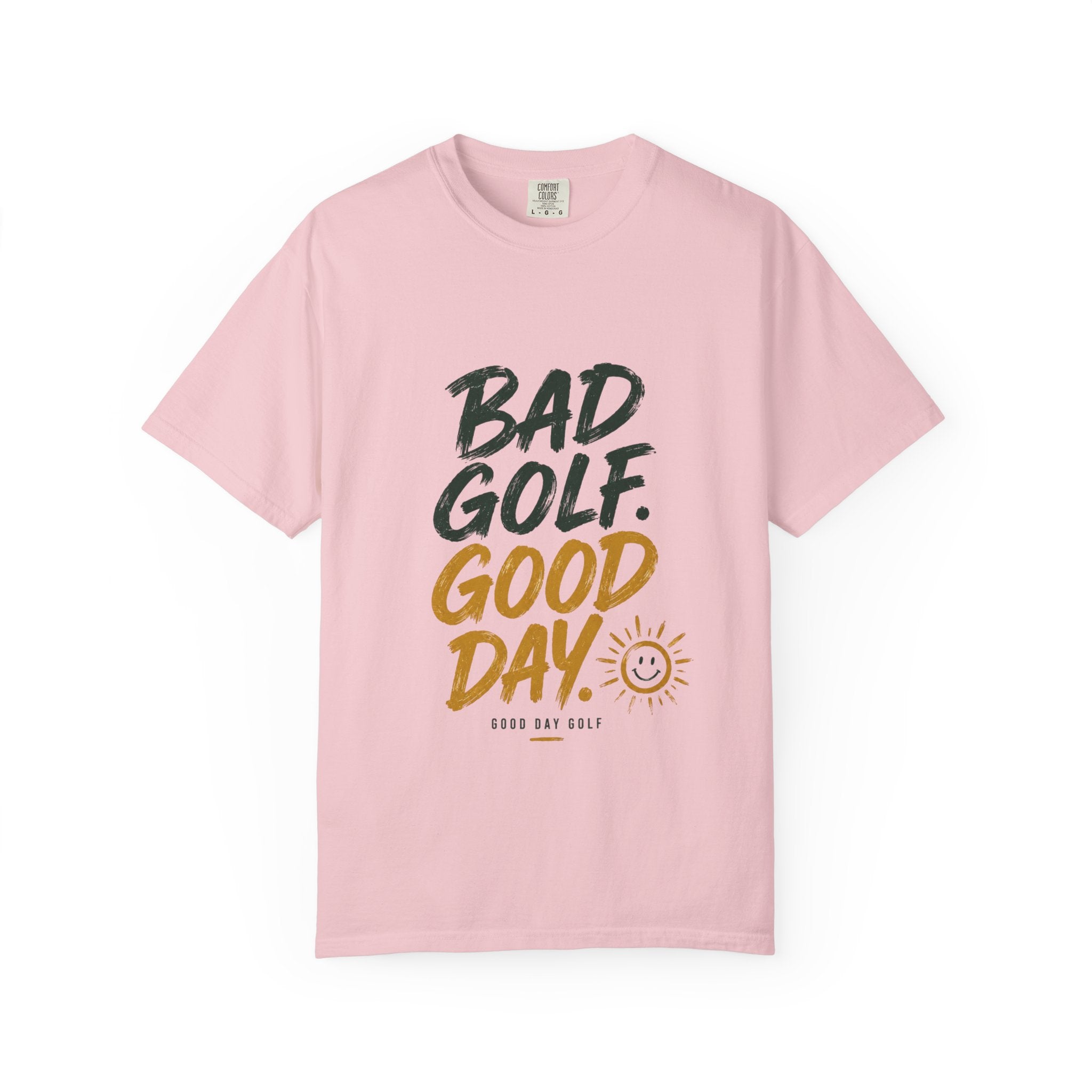 Bad Golf, Good Day T-Shirt — Funny Golf Tee with Sun Graphic